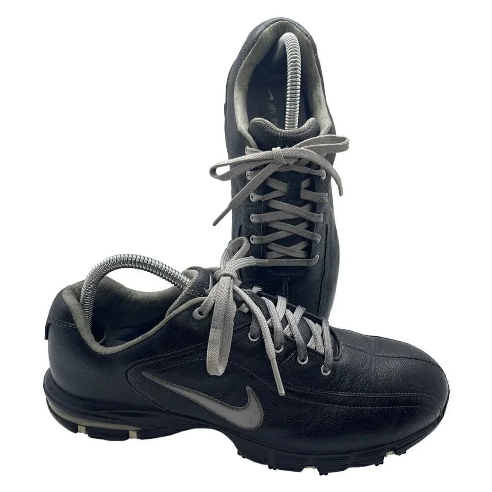 Nike Air Max Revive Men's Black Traction At Contact Golf Leather Shoes Cleats 8